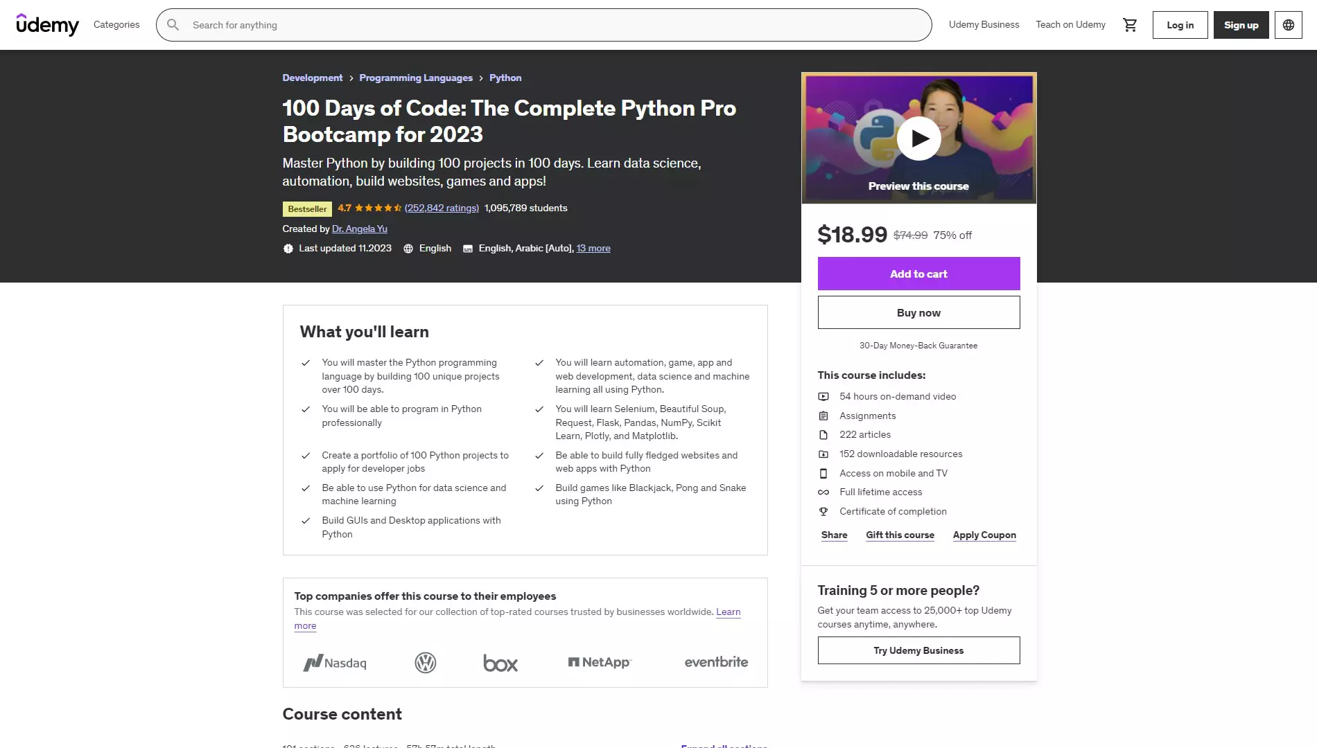 100 Days of Code: The Complete Python Pro Bootcamp for 2023