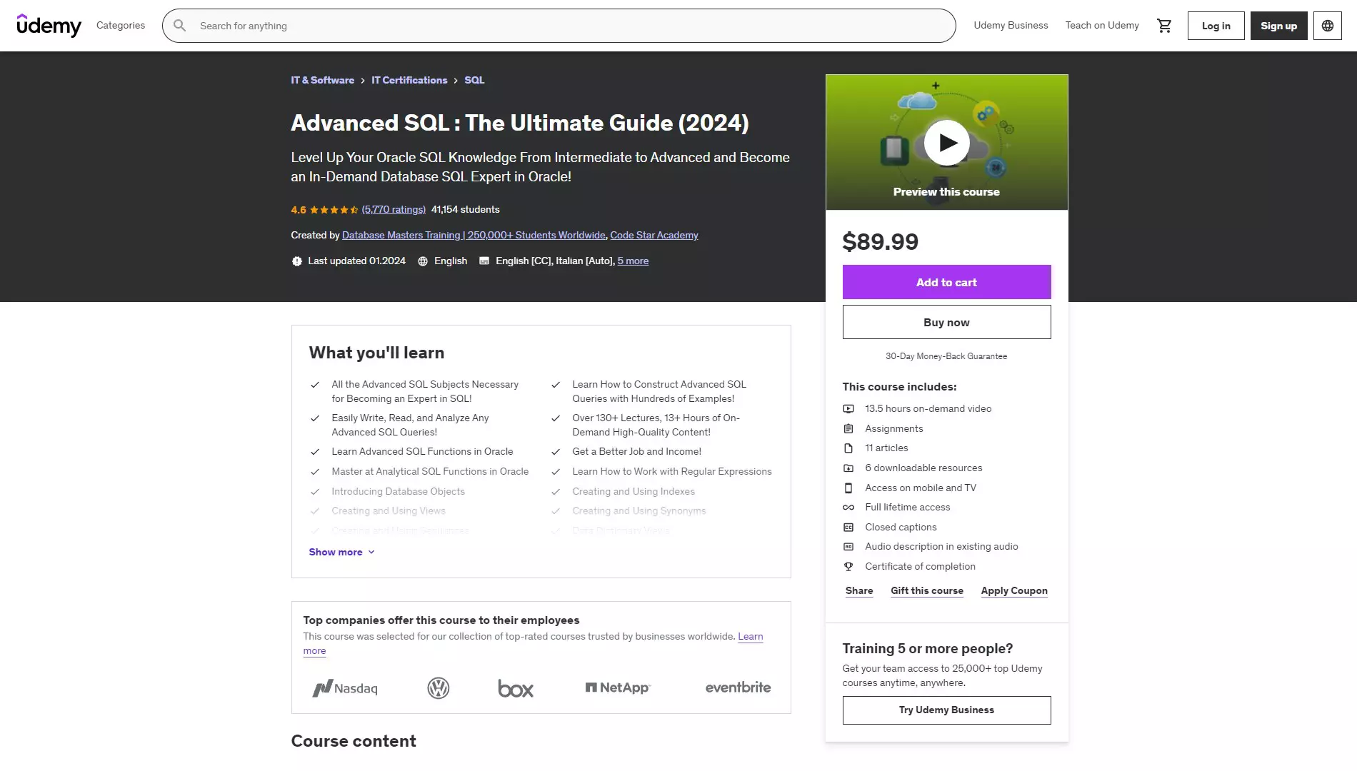 Best SQL Courses on Udemy in 2024