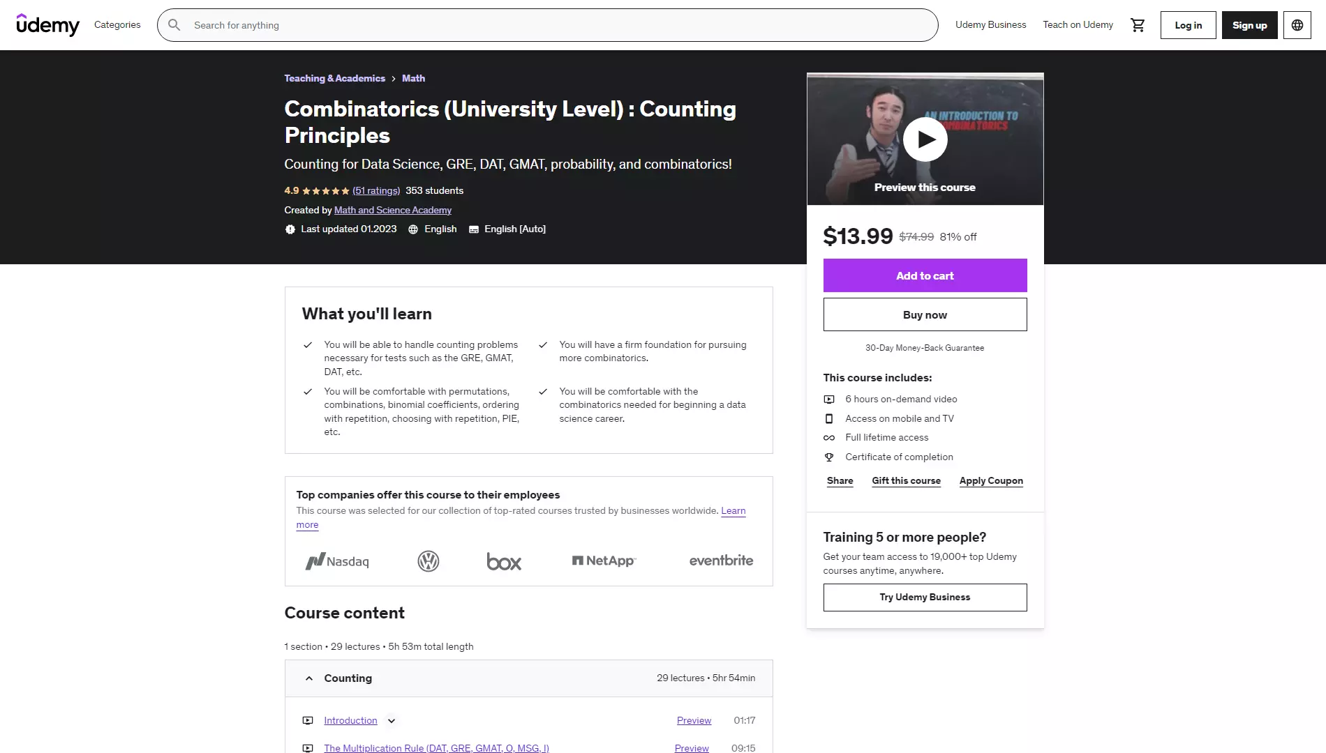 Combinatorics (University Level): Counting Principles By Math and Science Academy