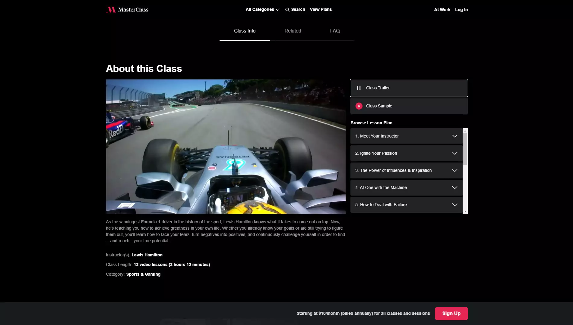 About Lewis Hamilton class