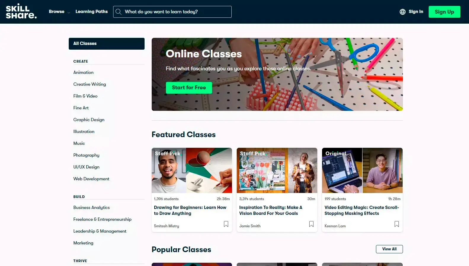 Skillshare classes