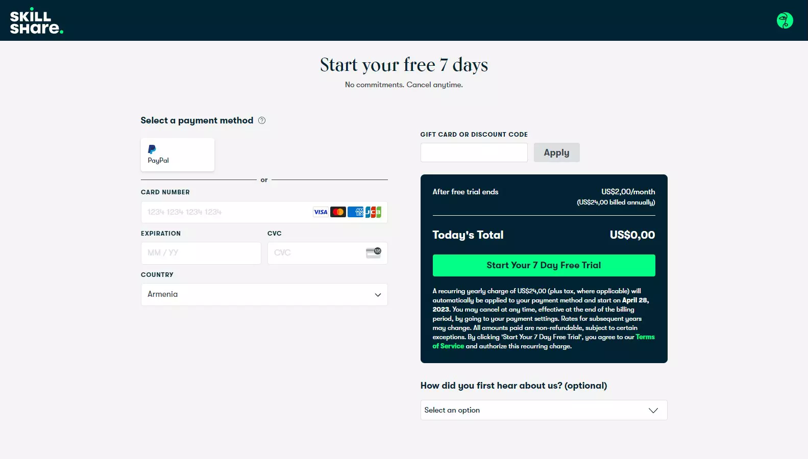Skillshare 7-day free trial