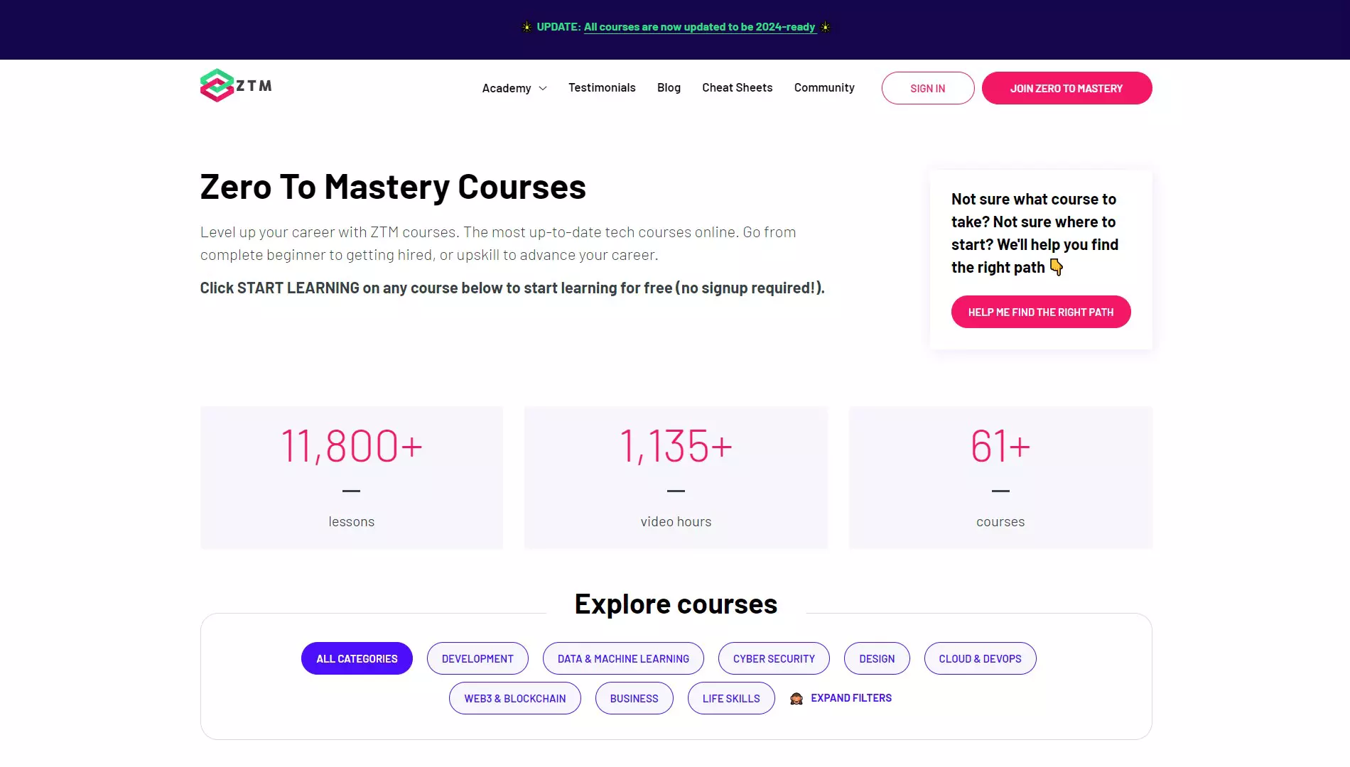 ZTM courses